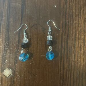 Women’s Elegant Blue/Black/Clear Dangle Pierced Earrings